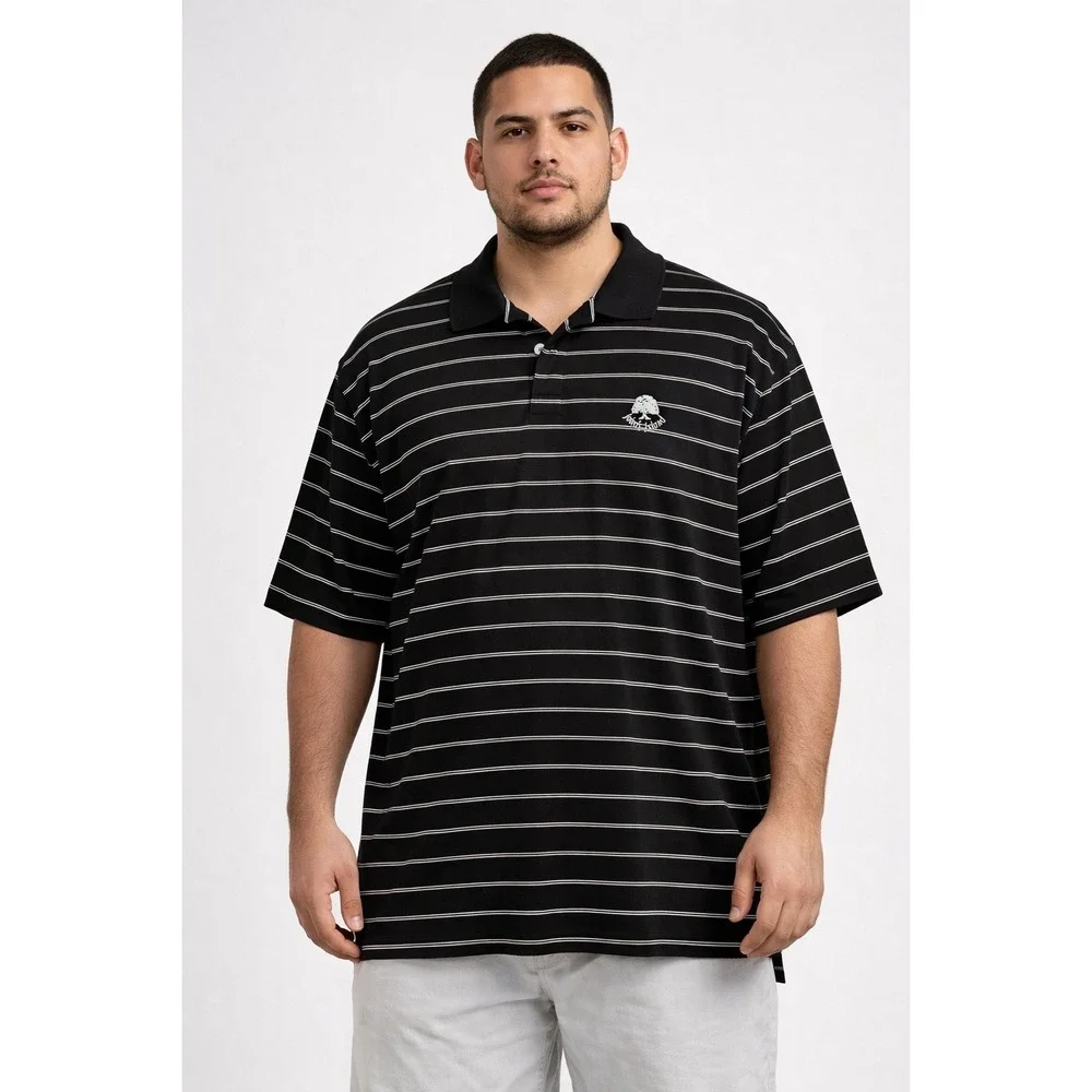 Polo Ralph Lauren Mens XL Black White Striped Golf Collar Shirt XL John's Island